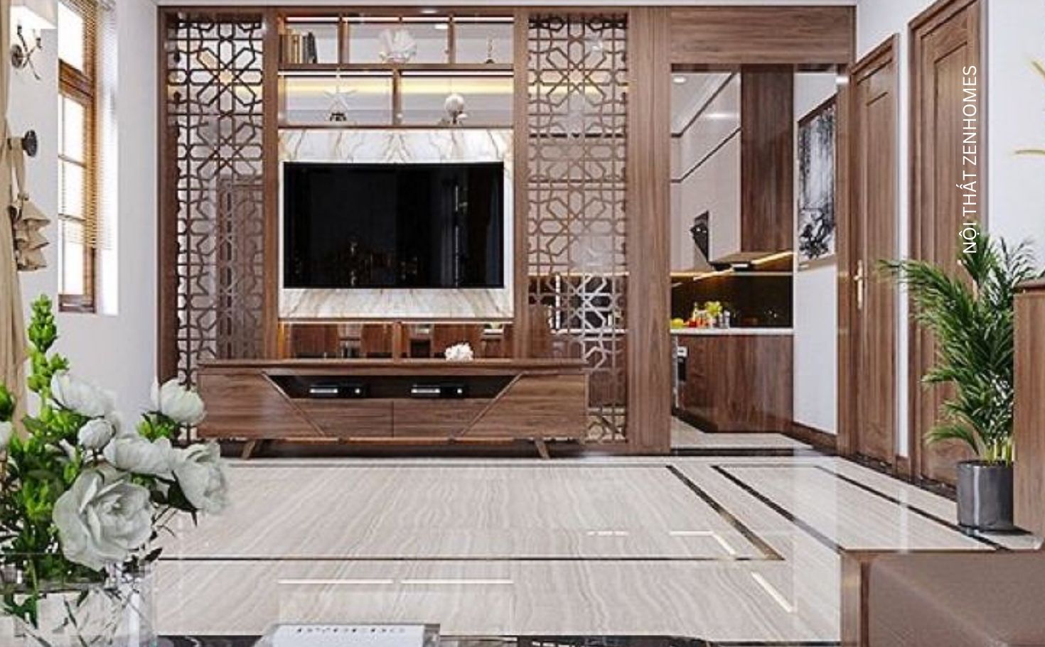 Vách ngăn gỗ tự nhiên