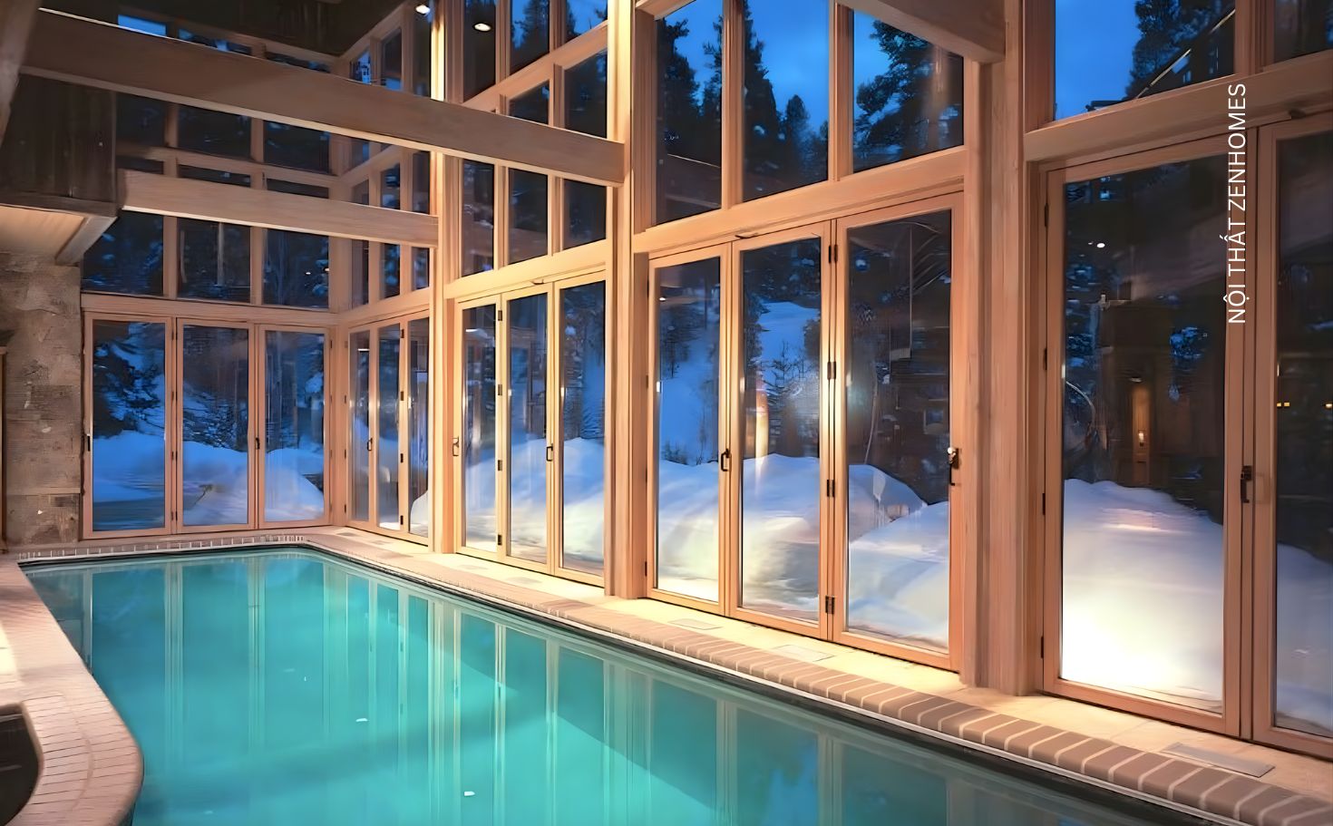 Vách ngăn kính khung gỗ