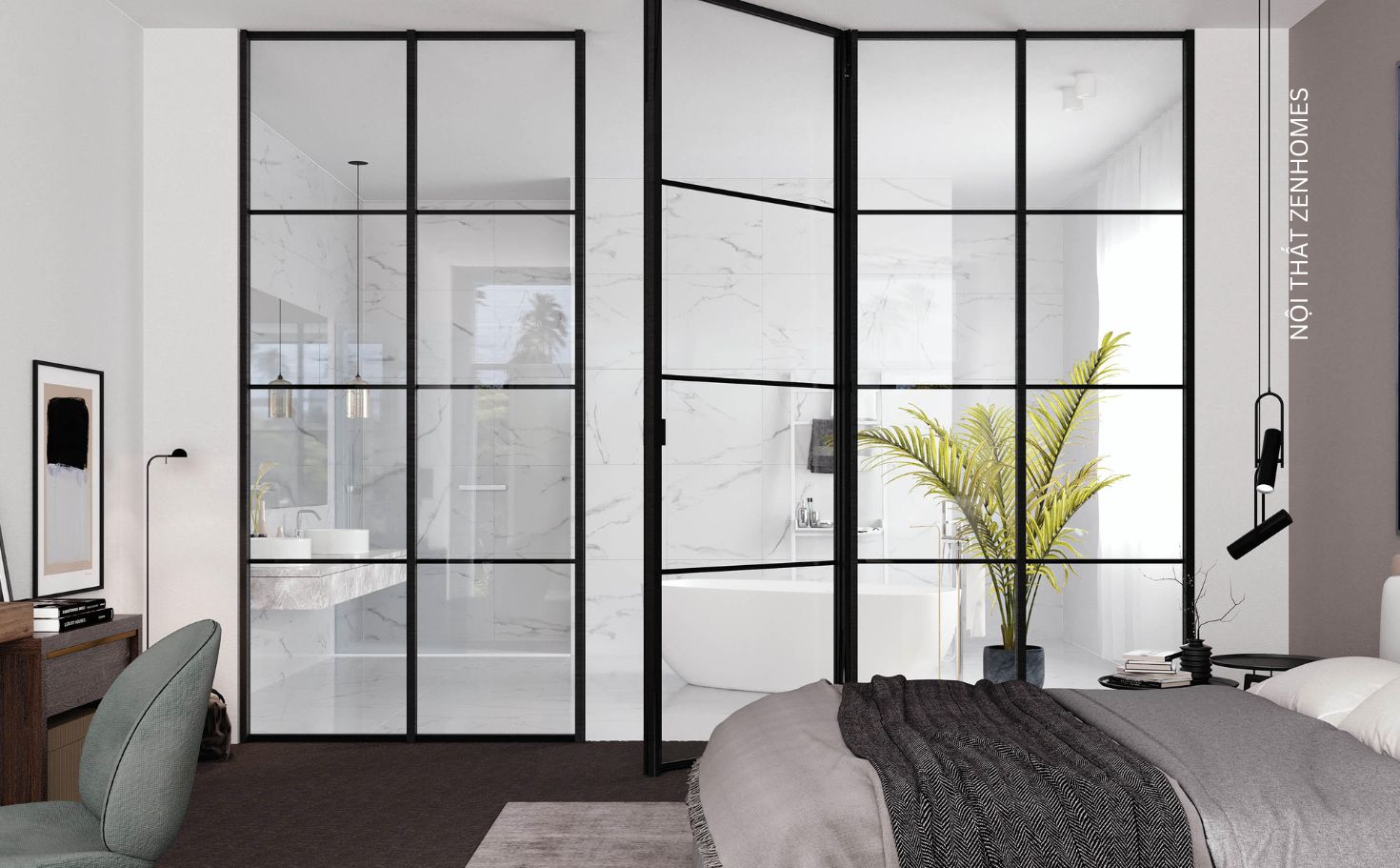 Vách ngăn nhôm kính