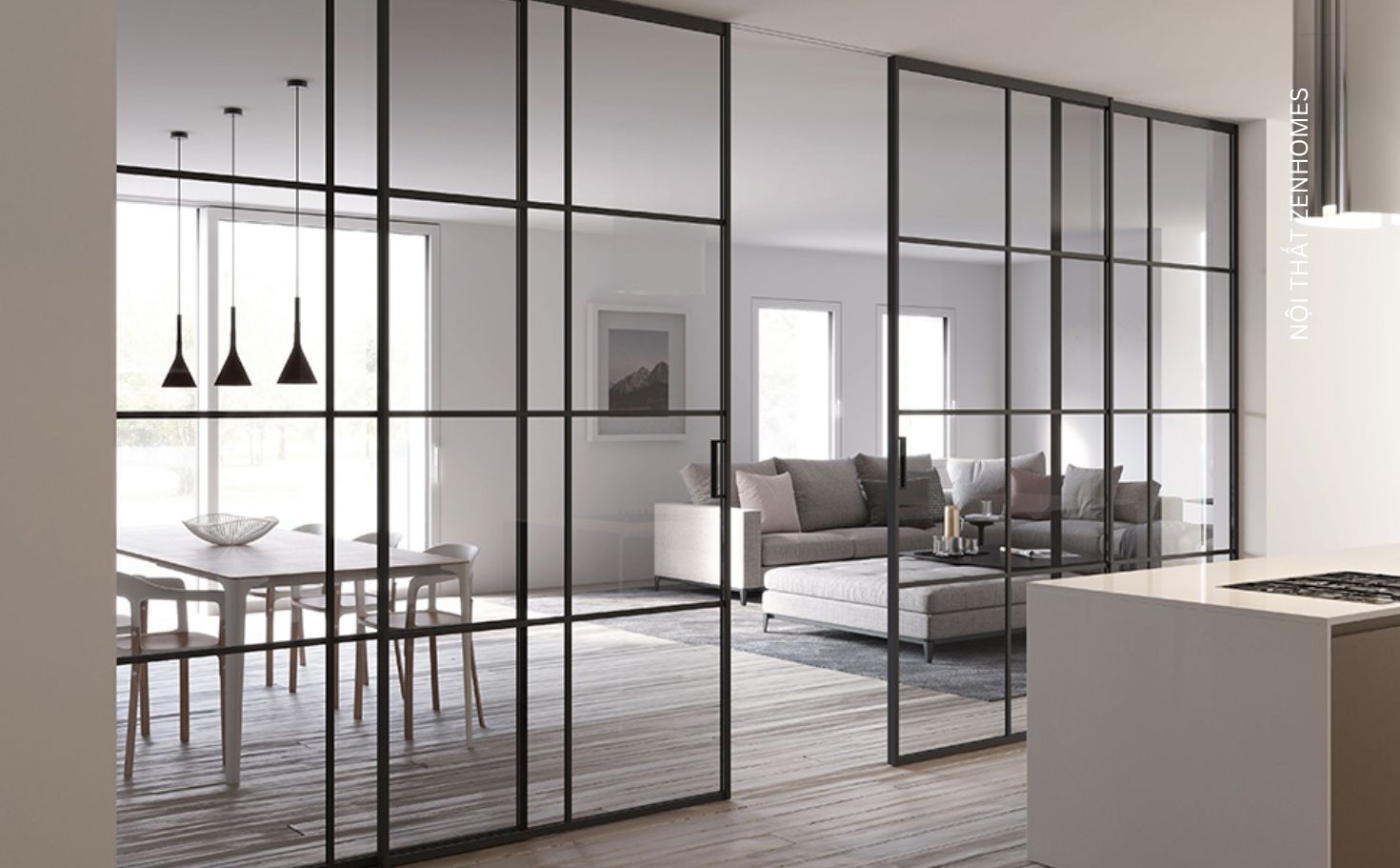 Vách ngăn nhôm kính